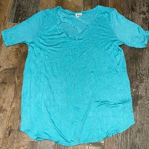 BiBi, Size Large, Turquoise Short Sleeve Blouse